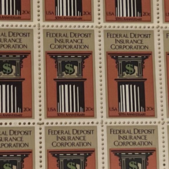 Scott #2071 20c Federal Deposit Insurance Corporation UNUSED SHEET MNH - Picture 2 of 2